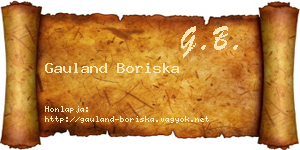 Gauland Boriska névjegykártya